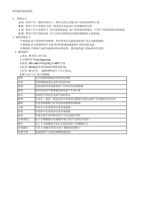 铁件通用检验规范