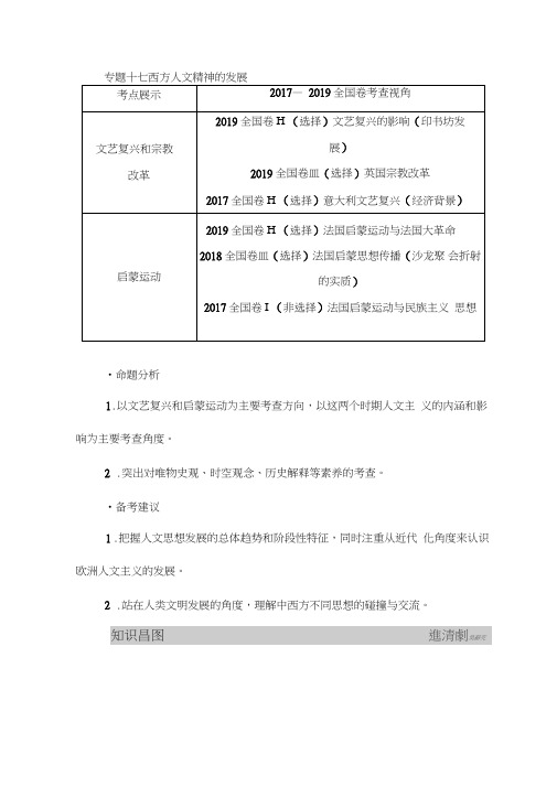 2021高考历史一轮复习讲义:专题十七第40讲文艺复兴和宗教改革(含解析)