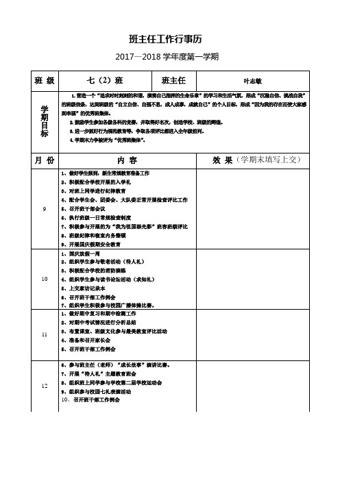 班主任工作行事历 (2)