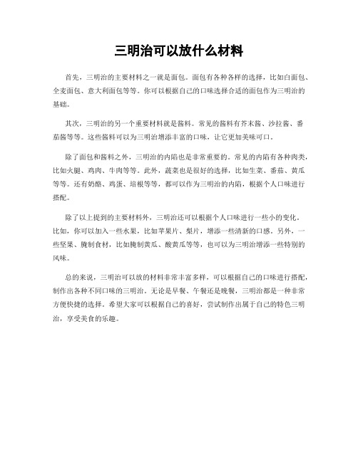 三明治可以放什么材料