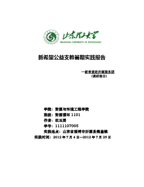 暑期社会实践调研部分