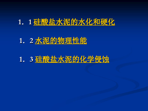 硅酸盐水泥的物化性能