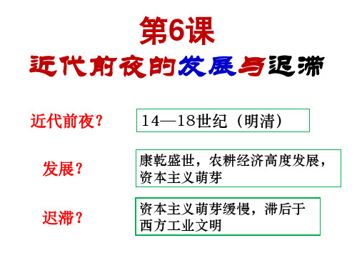 中国近代前夜的发展与迟滞