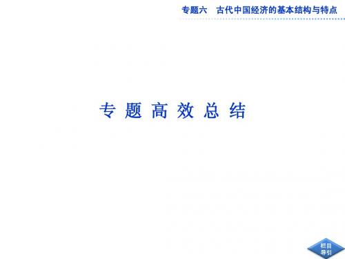 2013届高考历史二轮复习：专题6 古代中国经济的基本结构与特点