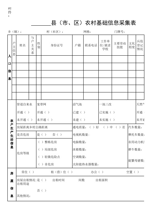 农村网格化人口基础信息表数据录入(改)