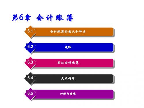 基础会计第6章 会计账簿