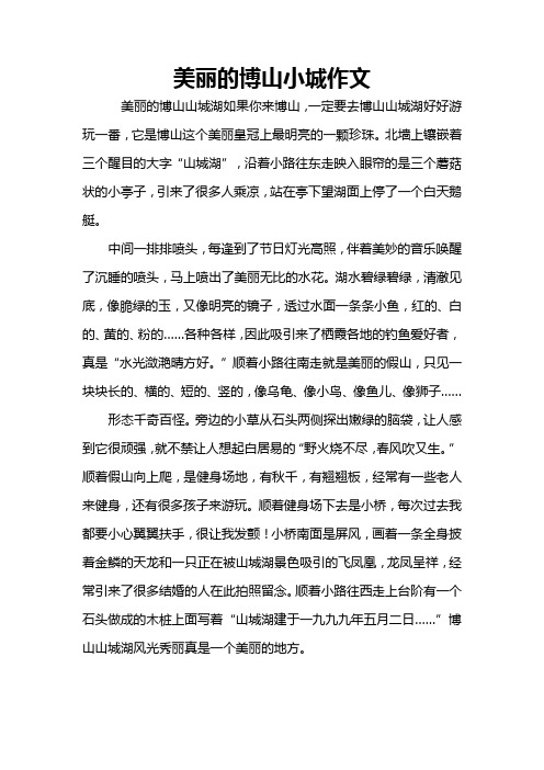 美丽的博山小城作文