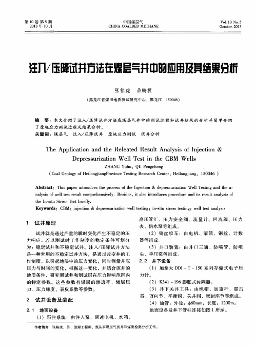 注入／压降试井方法在煤层气井中的应用及其结果分析