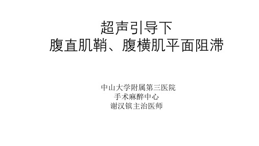 腹直肌鞘、腹横筋膜阻滞