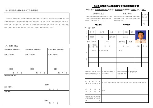 七任现职后主要专业技术工作业绩登记