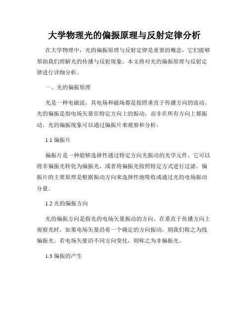 大学物理光的偏振原理与反射定律分析