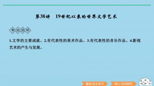 2020版高考历史总复习第十五单元古今中外的科技与文艺成就第38讲19世纪以来的世界文学艺术课件北师大版