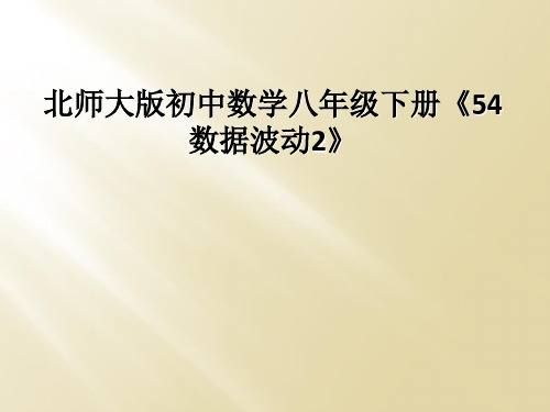 北师大版初中数学八年级下册《54数据波动2》