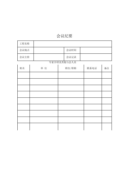 基坑支护施工方案“专家论证”空表格