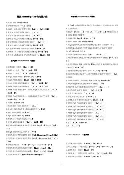 最新Photoshop_CS6快捷键大全