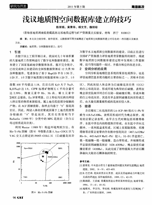 浅议地质图空间数据库建立的技巧