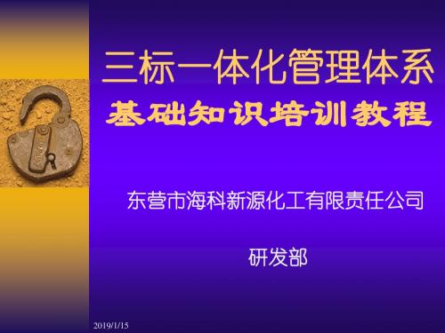 2012东营市海科新源化工 三标一体化管理体系基础知识培训教程