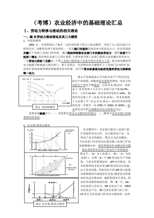 农经和发展经济学中的理论汇总(硕博研究生必备)