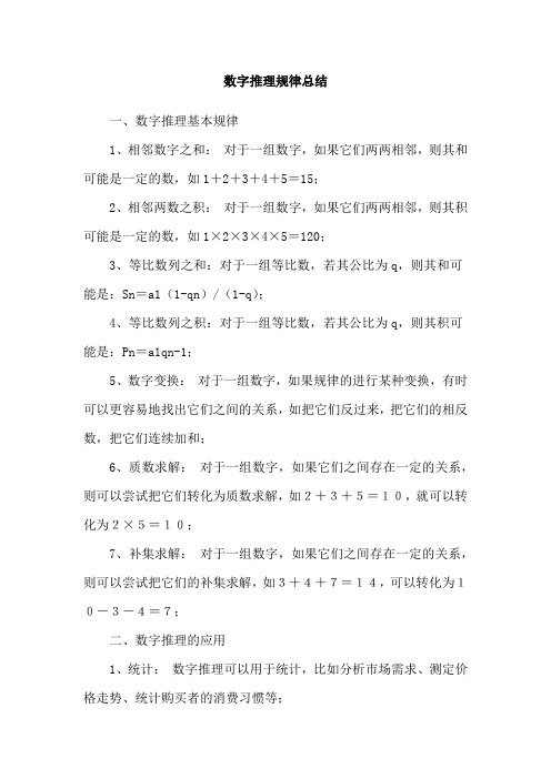 数字推理规律总结