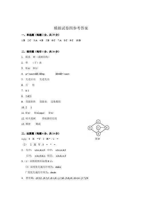 浙江理工大学数据结构与算法期末样卷 (6)