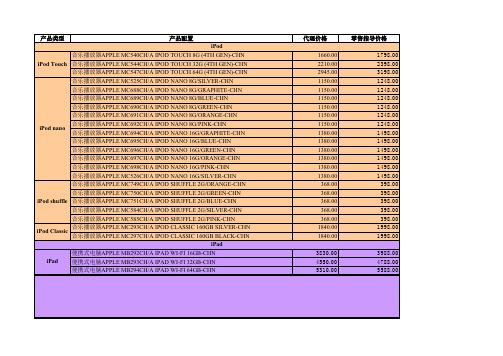 apple 系列产品价格