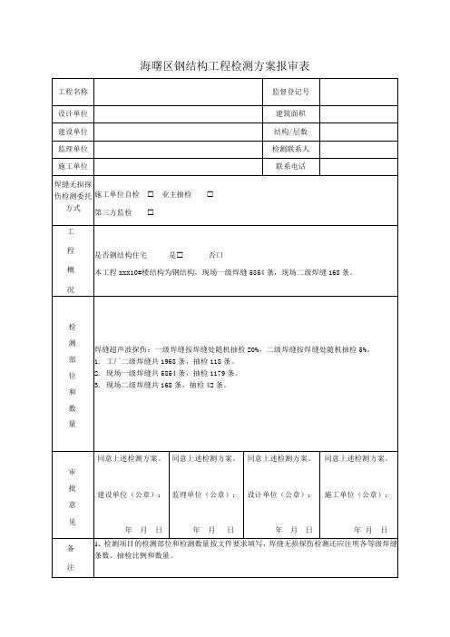 钢结构工程检测方案报审表11