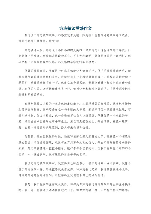 方志敏读后感作文