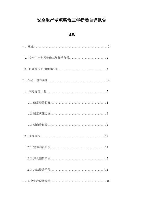 安全生产专项整治三年行动自评报告