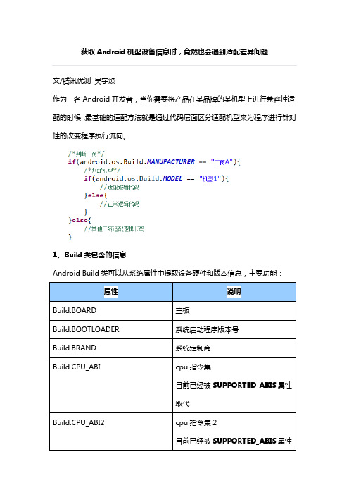 获取Android机型设备信息时,竟然也会遇到适配差异问题