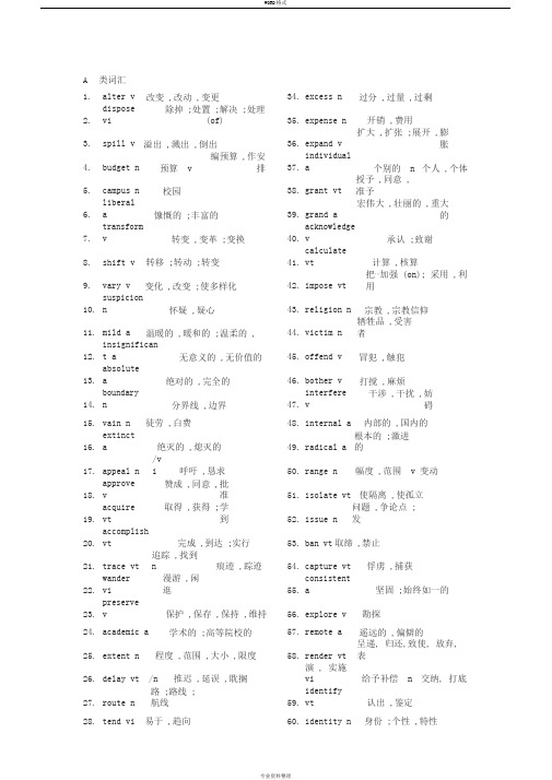 高中英语阅读必备拓展词汇