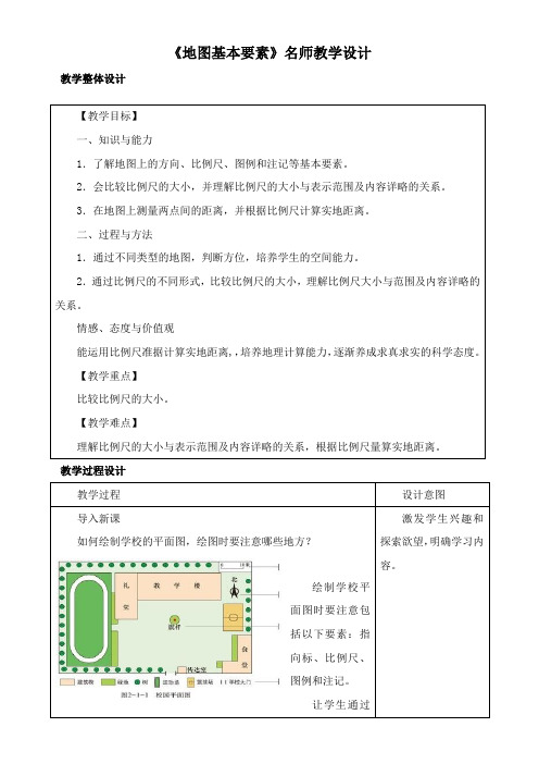 〖2021年整理〗《地图基本要素》优秀教案1