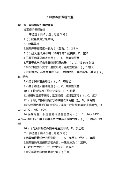 6.档案保护课程作业