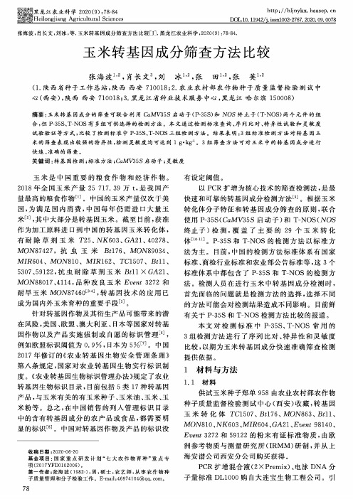 玉米转基因成分筛查方法比较