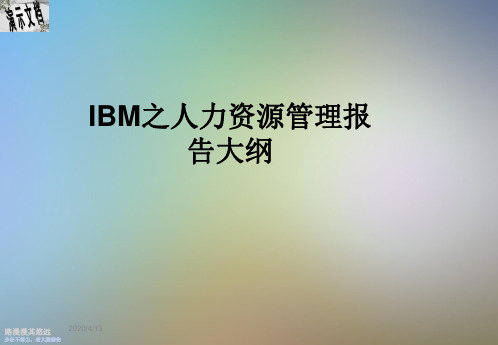 IBM之人力资源管理报告大纲