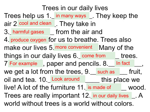 广州深圳版英语-七下-unit4-save-the-trees-writing复习课程