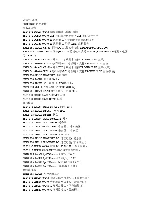 西门子网络设备订货号