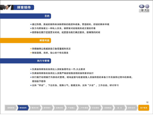 一汽大众销售流程培训