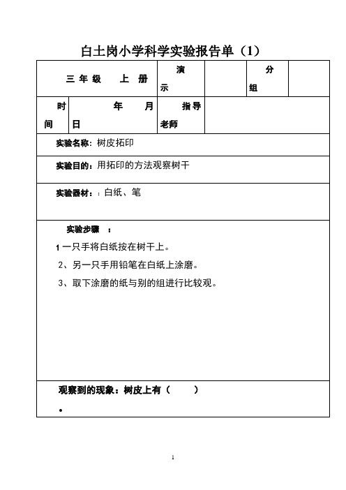 科学实验报告单(1)