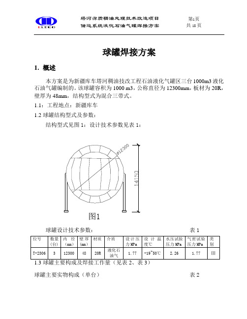 球罐焊接方案