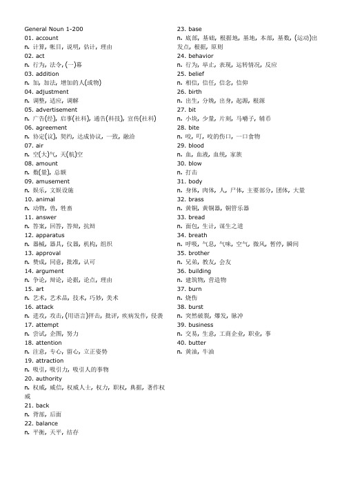 基础名词1-200