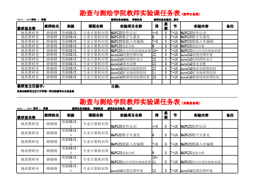 实验课教学任务表1