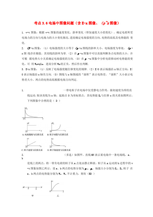 高中物理模块七静电场考点3_6电场中图像问题含E-x图像、φ-x图像试题1