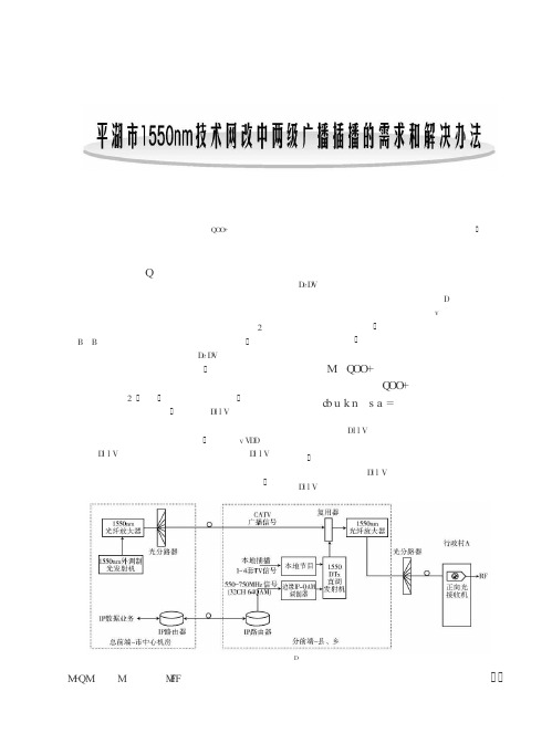 平湖市1550nm技术网改中两级广播插播的需求和解决办法