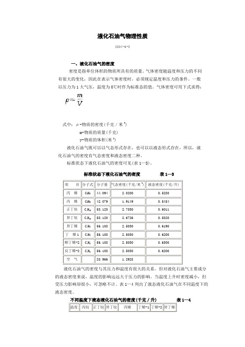 液化石油气密度