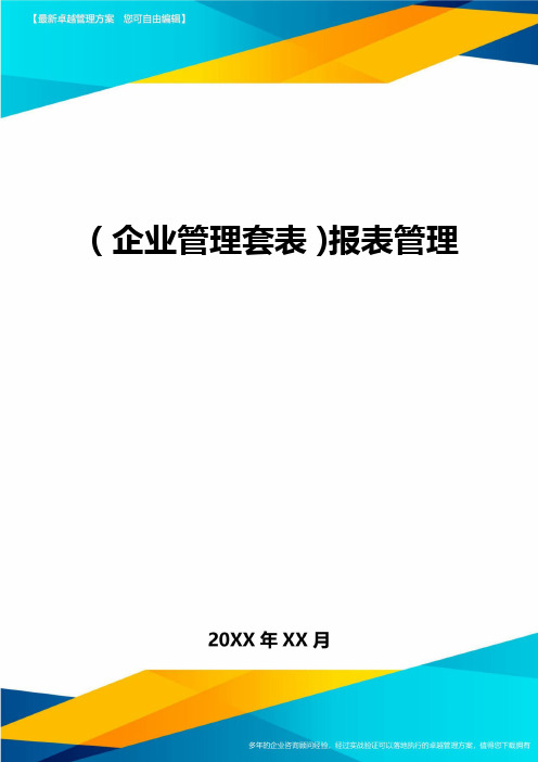 (企业管理套表)报表管理