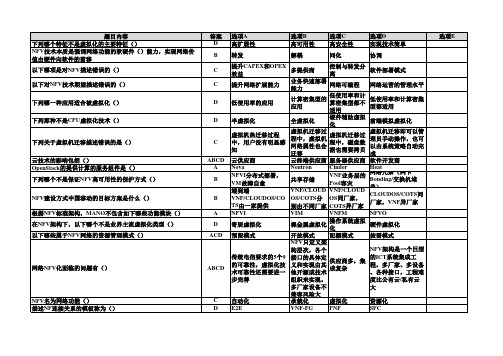 NFV试题汇总