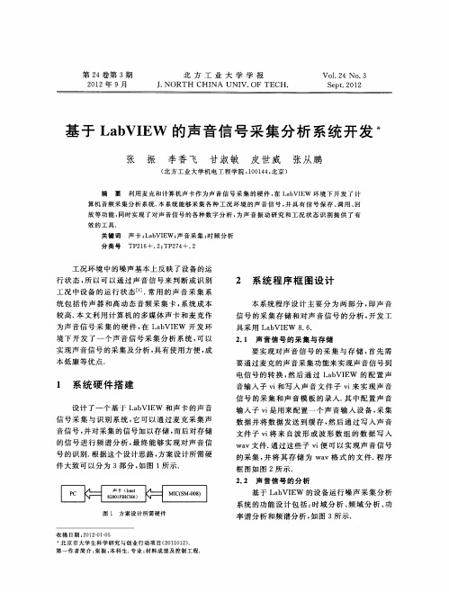 基于LabVIEW的声音信号采集分析系统开发