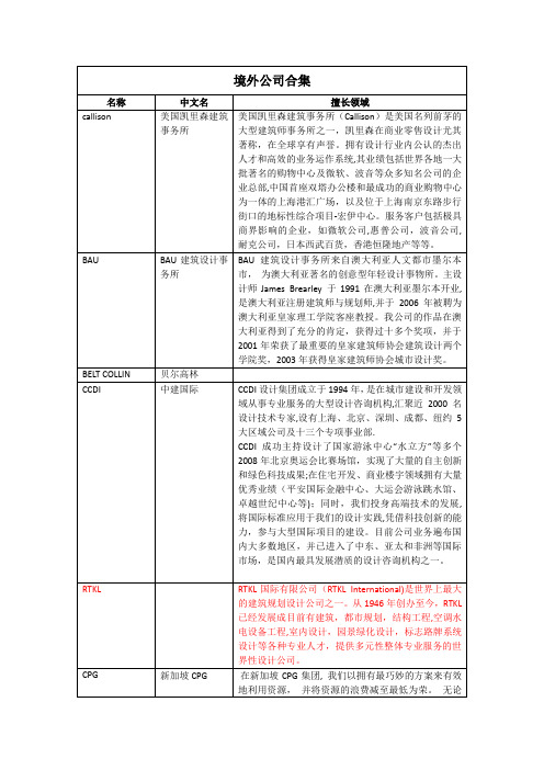 境外公司著名规划、景观、建筑公司合集