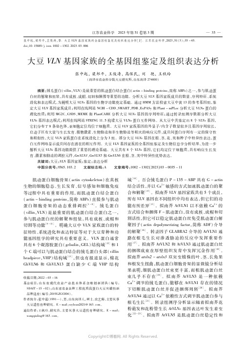 大豆VLN基因家族的全基因组鉴定及组织表达分析