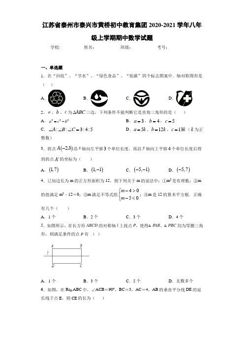 2020-2021学年八年级上学期期中数学试题226